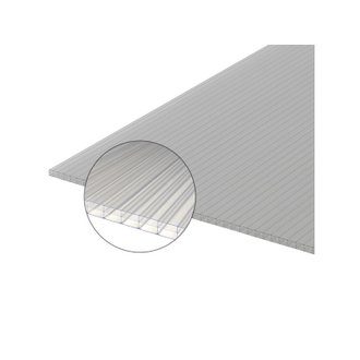 Plaque polycarbonate alvéolaire 16mm Clair, E : 16 mm, l : 98 cm, L : 2 m
