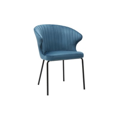 Chaise design en velours bleu REQUIEM - 45392 - 3662275103229