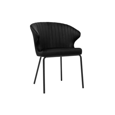 Chaise design en velours noir REQUIEM - 48307 - 3662275113723