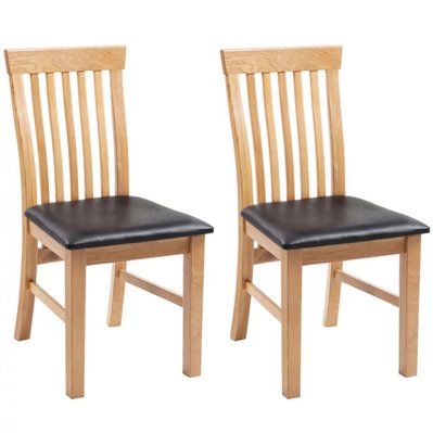 Lot de deux chaises de salle à manger bois de chêne cuir artificiel 1902124/2 - 1902124/2 - 3000142351302