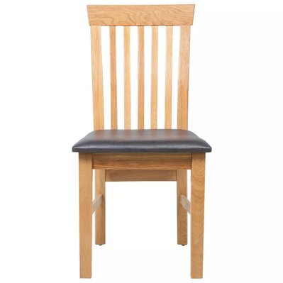 Lot de deux chaises de salle à manger bois de chêne cuir artificiel 1902124/2 - 1902124/2 - 3000142351302