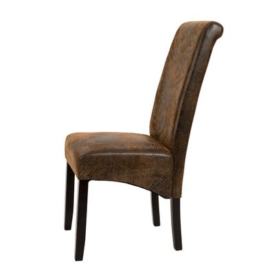Lot de 2 chaises de salle à manger salon cuisine design aspect cuir marron foncé 1908012 - 1908012 - 3000131747765