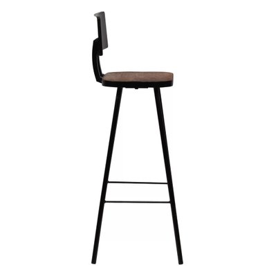 Lot de quatre tabourets de bar design chaise siège bois massif de récupération marron foncé 1202184 - 1202184 - 3000232756062