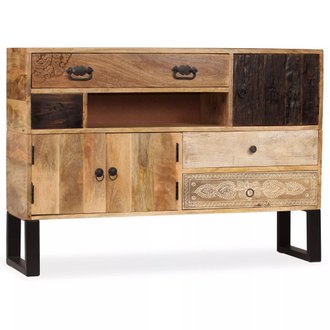 Buffet bahut armoire console meuble de rangement bois massif de manguier 115 cm 4402125