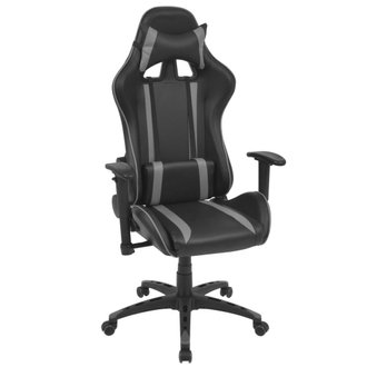 Fauteuil chaise chaise de bureau inclinable cuir artificiel gris 0502032