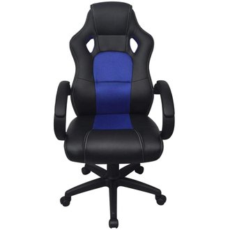 Fauteuil chaise chaise de bureau en cuir artificiel bleu 0502028