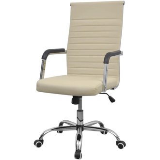 Fauteuil chaise chaise de bureau en cuir artificiel 55x63 cm crème 0502051