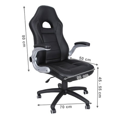 Fauteuil de bureau chaise siège noir ergonomique classique luxe 150 kg max 0512011 - 0512011 - 3000260196137