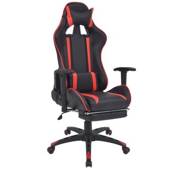 Fauteuil chaise chaise de bureau inclinable avec repose-pied rouge 0502033