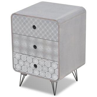 Table de nuit chevet commode armoire meuble chambre armoire latérale avec 3 tiroirs gris 1402166
