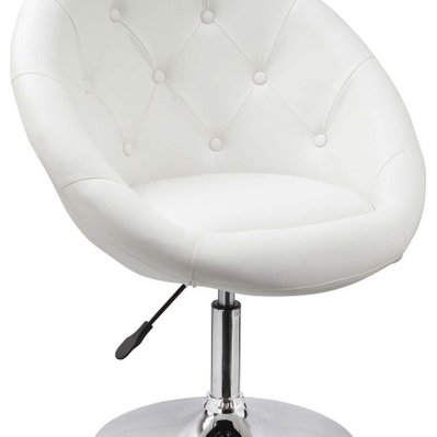 Fauteuil siège chaise capitonné lounge pivotant synthétique blanc 1109002 - 1109002 - 3000080549069