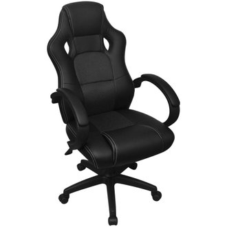 Fauteuil chaise chaise de bureau en cuir artificiel noir 0502036
