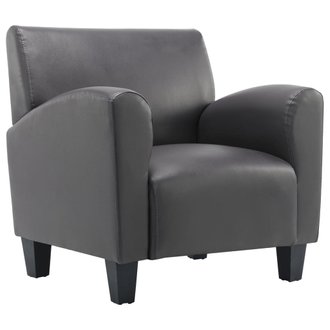 Fauteuil chaise siège lounge design club sofa salon gris similicuir 1102207/3