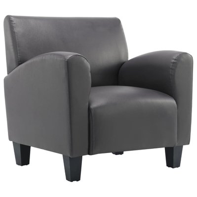 Fauteuil chaise siège lounge design club sofa salon gris similicuir 1102207/3 - 1102207/3 - 3000141611308
