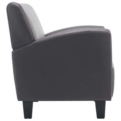 Fauteuil chaise siège lounge design club sofa salon gris similicuir 1102207/3 - 1102207/3 - 3000141611308