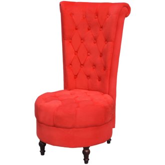 Fauteuil chaise siège lounge design club sofa salon de canapé avec dossier haut rouge 1102082/3
