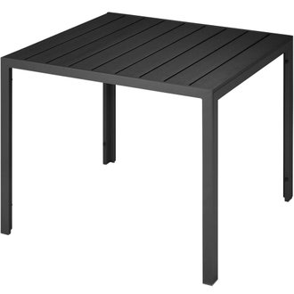 Table de jardin carrée moderne aluminium 90 x 90 cm noir 2208257