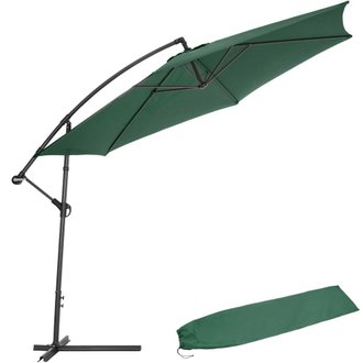 Parasol 350 cm avec housse de protection meuble jardin vert 2208122