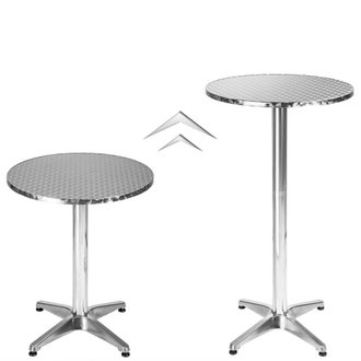 Mange debout aluminium diamètre table 60 cm diamètre pied 5,8 cm non-pliable hauteur réglable 70/110 cm gris 2008192