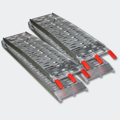Lot de 2 rampes de chargement multi-usage en aluminium jusqu'a 680 kg pliable 220 x 28 cm gris 3416049 - 3416049 - 3001801166152