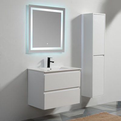 Meuble de salle de bain 2 Tiroirs - Blanc - Vasque - 80x46 cm - City - 1126 - 3760238357884