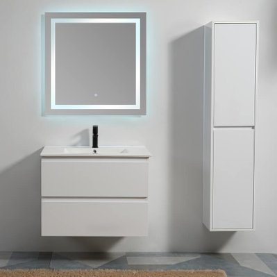 Meuble de salle de bain 2 Tiroirs - Blanc - Vasque - 80x46 cm - City - 1126 - 3760238357884