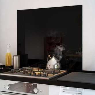 Crédence cuisine fond de hotte verre brillant - Noir 900x700 mm 90cm de large