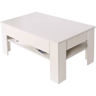 Table basse tiroir rectangulaire "Joy" - Blanc