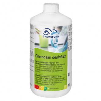 Solution désinfectante Chemosan Desinfekt - mains & surfaces - 1L