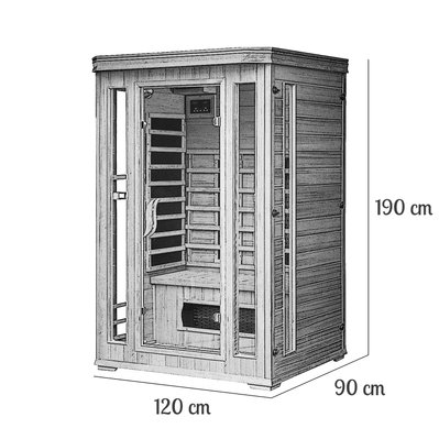 Sauna infrarouge chromothérapie luxe 2 places - 1388 - 0045635123243