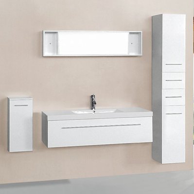 Ensemble salle de bain 3 meubles wengue + 1 vasque + 1 miroir AGATHE - 2015 - 0820103370431