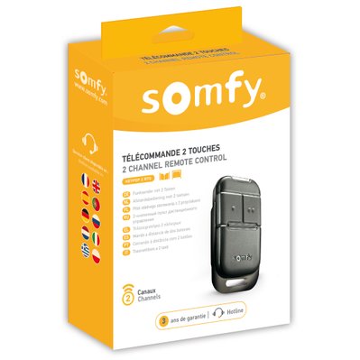 SOMFY 2401539 - Télécommande Keypop 2 canaux RTS - Haute Résistance - Télécommande moteurs portail et/ou porte de garage - 2401539 - 3660849514211