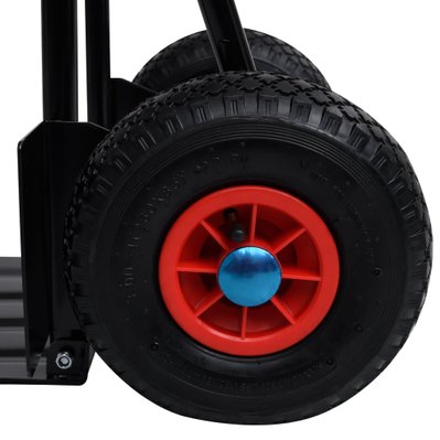 vidaXL Chariot à main télescopique 200 kg Noir et rouge - 146665 - 8720286024867