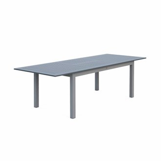 Table extensible - Chicago Gris - Table en aluminium 175/245cm avec