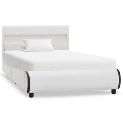 vidaXL Cadre de lit avec LED Blanc Similicuir 100 x 200 cm - 285015 - 8719883699462
