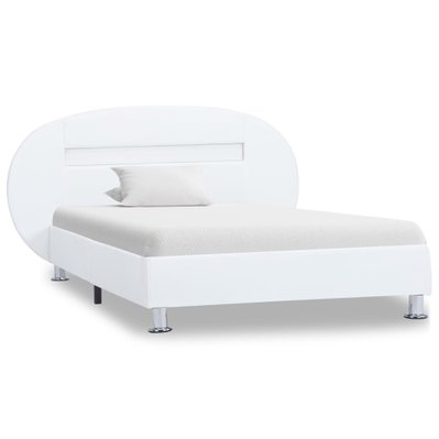 vidaXL Cadre de lit avec LED Blanc Similicuir 100 x 200 cm - 285433 - 8719883747033