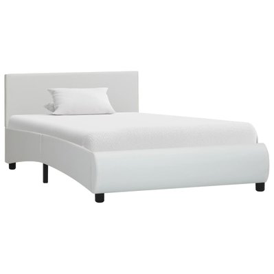 vidaXL Cadre de lit avec LED Blanc Similicuir 90 x 200 cm - 285486 - 8719883747569