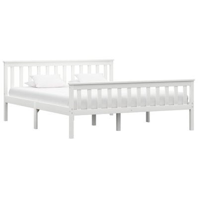 vidaXL Cadre de lit avec 2 tiroirs Blanc Bois de pin massif 160x200 cm - 3060427 - 8720286252185