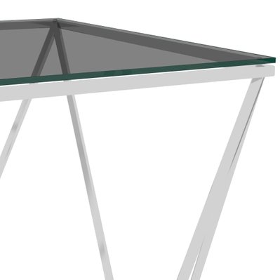 vidaXL Table basse Argenté et noir 50x50x55 cm Acier inoxydable - 289033 - 8720286011096