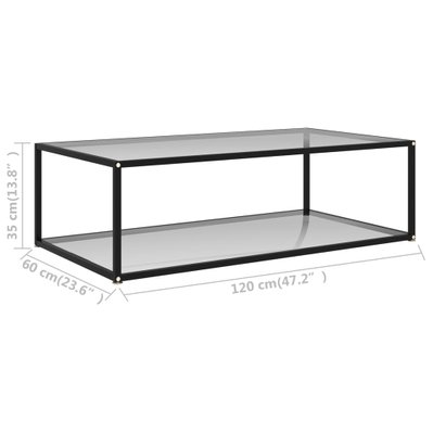 322902 vidaXL Coffee Table Transparent 120x60x35 cm Tempered Glass - 322902 - 8720286058305
