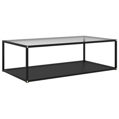 vidaXL Table basse Transparent et noir 120x60x35 cm Verre trempé - 322906 - 8720286058343