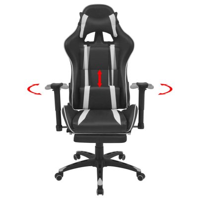 vidaXL Chaise de bureau inclinable avec repose-pied Blanc - 20169 - 8718475565246