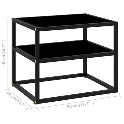 322852 vidaXL Console Table Black 50x40x40 cm Tempered Glass - 322852 - 8720286057803