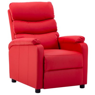 vidaXL Fauteuil inclinable Rouge Similicuir - 289687 - 8719883990309