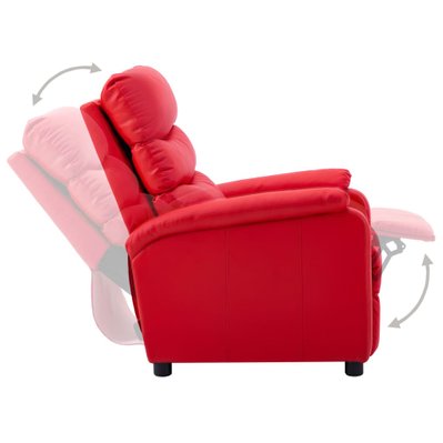 vidaXL Fauteuil inclinable Rouge Similicuir - 289687 - 8719883990309