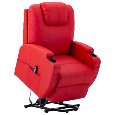 vidaXL Fauteuil inclinable Rouge Similicuir - 289755 - 8719883990989