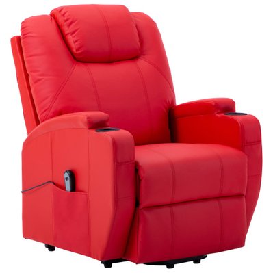 vidaXL Fauteuil inclinable Rouge Similicuir - 289755 - 8719883990989
