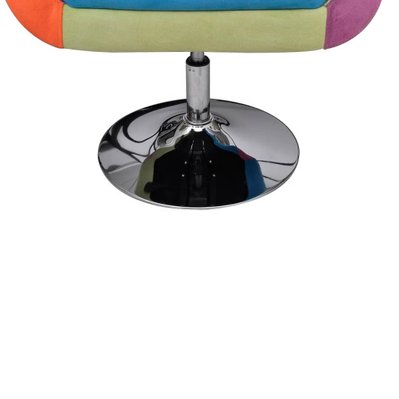 vidaXL Fauteuil chaise cube siège lounge design club sofa salon avec de patchwork Tissu - Chrome pieds - 240813 - 8718475862796