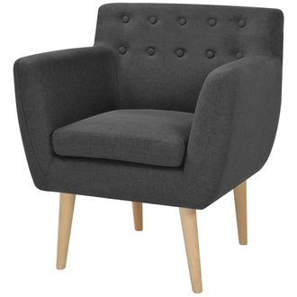 vidaXL Fauteuil chaise siège lounge design salon - Gris foncÃ© Tissu