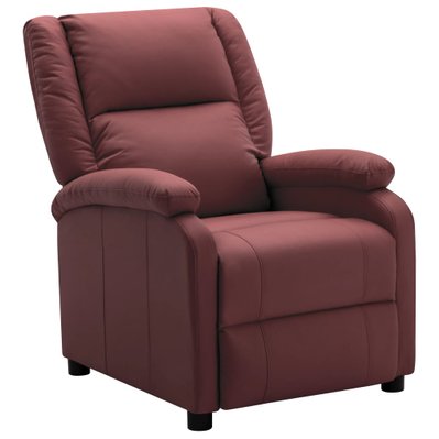 322440 vidaXL Recliner Wine Red Faux Leather - 322440 - 8720286052983